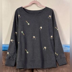 NWT Wild Kiss Champagne Print Sweatshirt